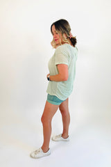 Let's face it... two is better than one and these nylon shorts are proof of just that! Fully lined with a super smooth and seamless biker short for added security and topped off with a breathable, lightweight, sweat-wicking layer, these beauts can truly do it all. Shown here with our Light as a Feather Sheer Striped Tee.