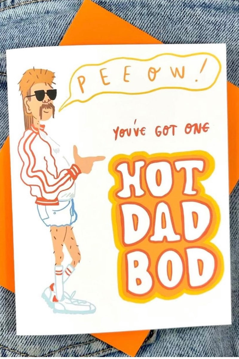 Let that special hunk in your life know you're all about that dad bod with this precious, hand-drawn greeting card! Whether it's Father's Day or they just need an ego boost, this is guaranteed to be a crowd-pleaser.  Hand-drawn design Made with love in Houston, TX. Blank inside
