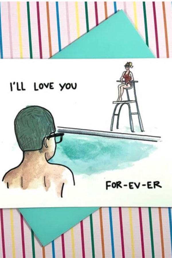 I'll love you for-ev-er, and I'll also love Sandlot forever, so what better way to show just that than with this perfectly precious hand drawn greeting card! Perfect for anniversaries or anytime when you're feelin' the love.  Hand drawn design Made with love in Houston Blank inside