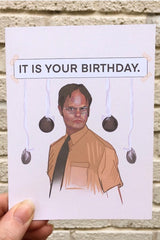 Whether it's your birthday or their birthday, there is no better card to celebrate with than our hand-drawn Dwight greeting card! Trust us, it might just be the best gift of all.  Hand-drawn design Made with love in Houston, TX Blank inside