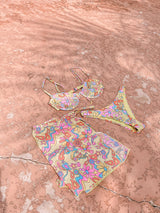 Here for making moves and getting in grooves, this bikini set lets everyone know you're all about a good time! Featuring a flattering and supportive underwire top with adjustable and removable traps and a seamless, high cut bottom, this spicy set is made for long summer days that seamlessly turn into golden hours. Pairs perfectly with our Groovy Floral So Wrong it's Right Sarong.