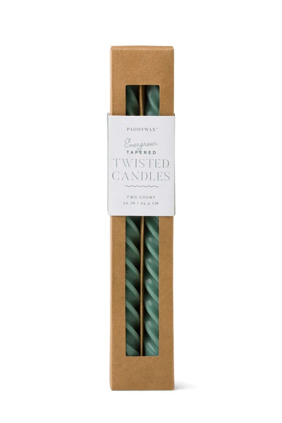 Evergreen Twisted Taper Candles