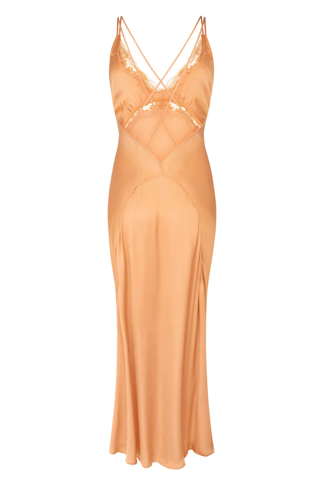 Boudoir Slip Dress ~ Coral Gold