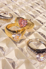BFF Ring Set ~ Silver/Clear and Pink - Shake Your Bon Bon
