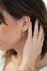Green Candy Flower Hoops - Gold Filled - Shake Your Bon Bon