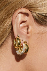 Pave Baby Amalfi Hoops ~ Gold - Shake Your Bon Bon