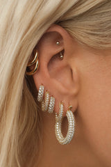 Pave Baby Amalfi Hoops ~ Gold - Shake Your Bon Bon