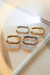 Pave Chain Link Huggies ~ Gold - Shake Your Bon Bon