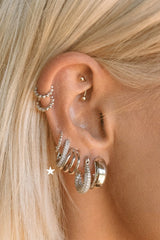 Pave Chain Link Huggies ~ Silver - Shake Your Bon Bon