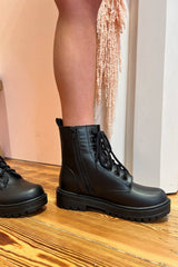 Rendezvous Combat Boot ~ Black - Shake Your Bon Bon