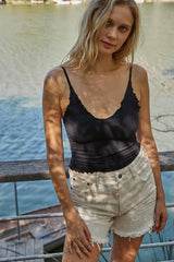 Seamless Scalloped Staple Ribbed Cami - Shake Your Bon Bon
