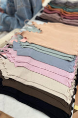 Seamless Scalloped Staple Ribbed Cami - Shake Your Bon Bon