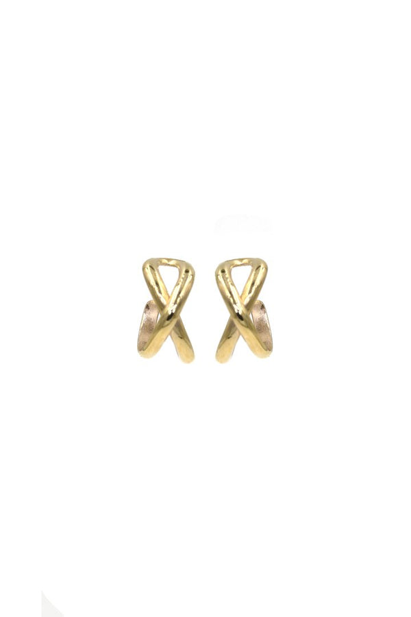 These stunning X hoops are the perfect statement earring to edge up any outfit. Stack them with some cuffs for an ear party worth remembering!  Gold filled Measure approximately 1" Handmade in Costa Mesa, CA.