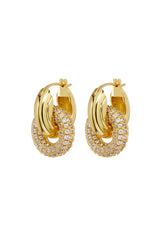 The Pave Interlock Hoops ~ Gold - Shake Your Bon Bon