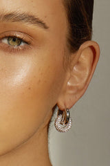 The Pave Interlock Hoops ~ Gold - Shake Your Bon Bon